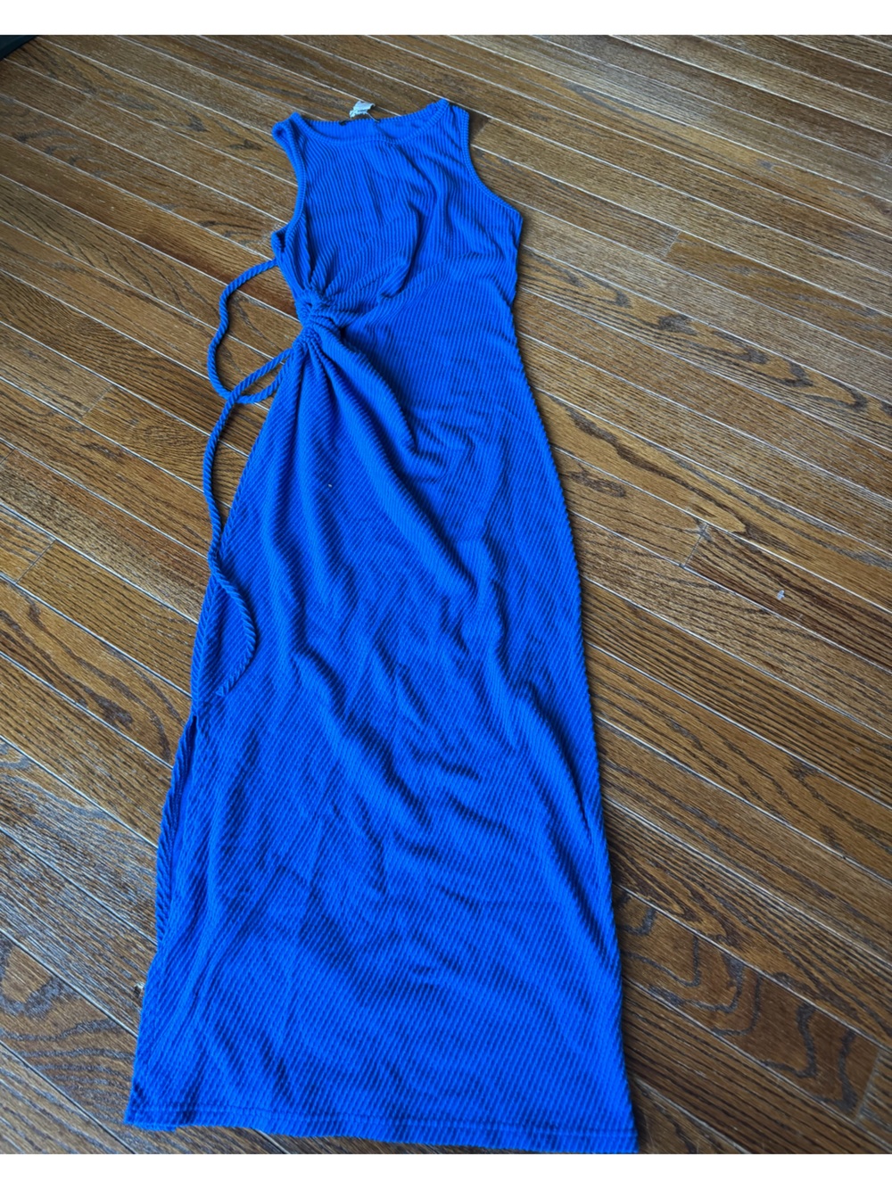 Caution To The Wind Royal Blue Ribbed One-Piece Dress